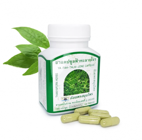 Природный тайский антибиотик Фа Талай Джон против вирусов, лечения простудных заболеваний и укрепления иммунитета Thanyaporn, 100 капсул.