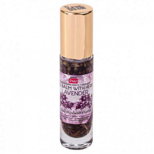 Роликовый бальзам-ингалятор с ЛАВАНДОЙ успокаивающий, от головной боли и тошноты Banna, 10 мл. Таиланд 