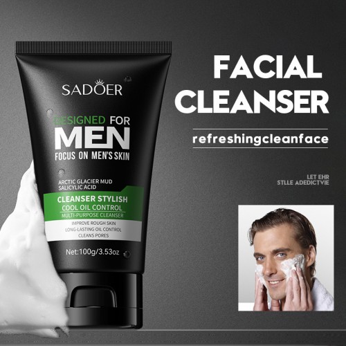 Очищающая мужская пенка для умывания "Контроль жирности" с салициловой кислотой SADOER, 100 гр.