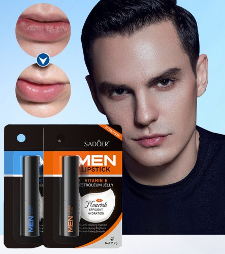 Увлажняющий мужской бальзам для губ без блеска Sadoer, 2,7 гр.