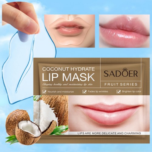 Коллагеновая маска-патч для губ с КОКОСОМ Sadoer