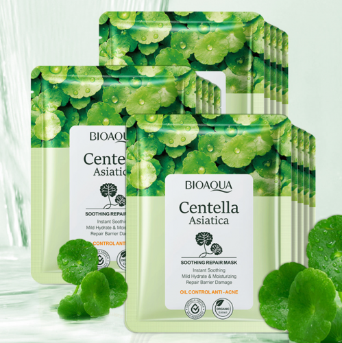 Тонизирующая тканевая маска для лица с экстрактом центеллы азиатской BIOAQUA 