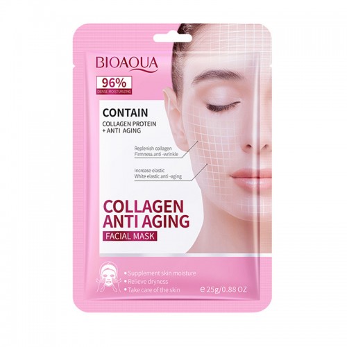Тканевая маска с КОЛЛАГЕНОМ омолаживающая Bioaqua Collagen Antiaging