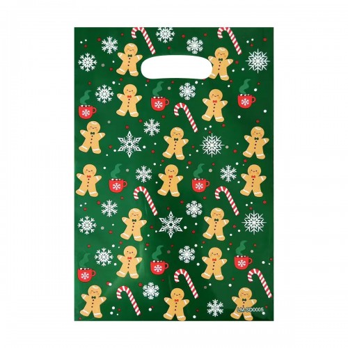 Набор пакетов подарочных новогодних 10 штук 25*17 см. ИМБИРНОЕ ПЕЧЕНЬЕ