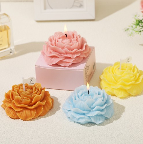 Свеча ароматическая фигурная "ПИОН" в коробке, 70 гр.