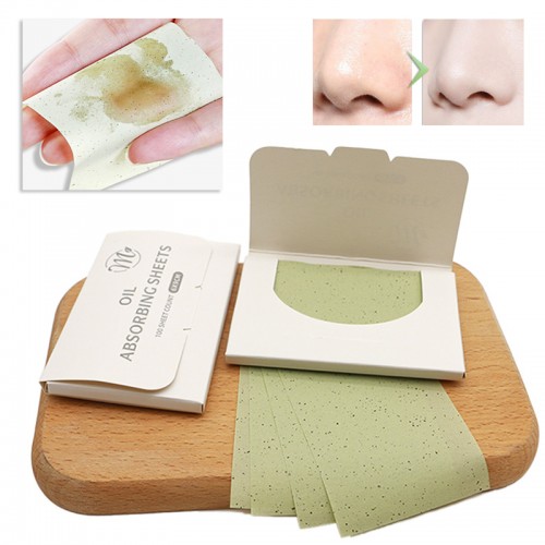 Матирующие салфетки из льняного волокна с экстрактом зеленого чая, 100 шт.