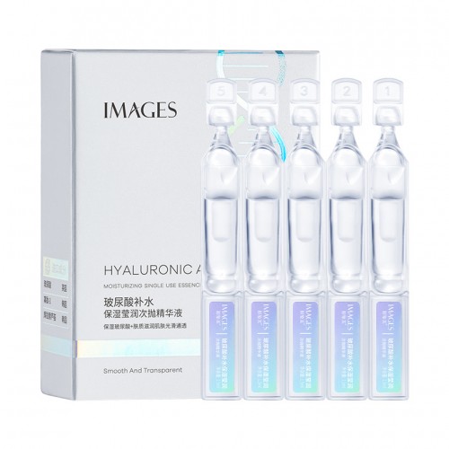 Сыворотка для сухой кожи с Гиалуроновой кислотой, Коллагеном и Алоэ Images, 10 ампул по 1 мл.