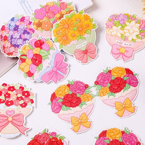 Набор открыток в виде букета 8 шт. раскладывающиеся с местом для подписи