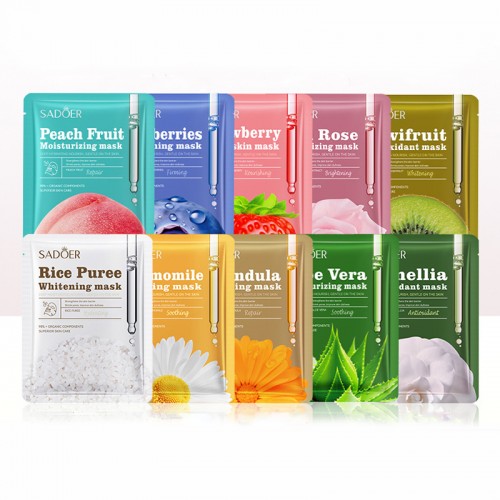 Набор тканевых масок для лица 10 шт. Sadoer 