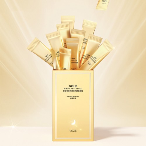 Ночные маски для лица с золотом, ласточкиным гнездом и женьшенем VEZE, 20 шт.