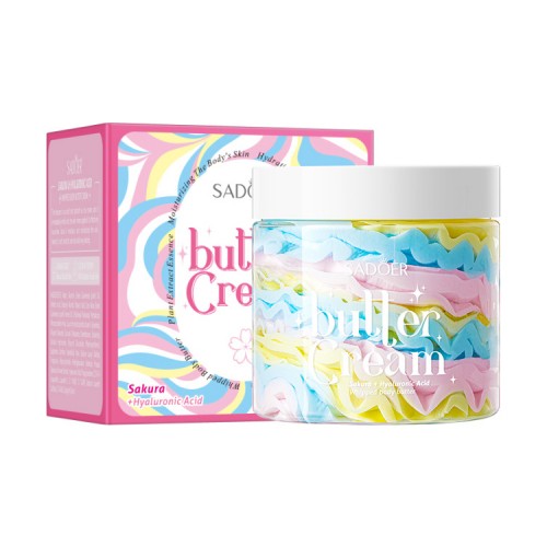Крем-баттер для тела увлажняющий с Сакурой и Гиалуроновой кислотой SADOER, 180 гр.