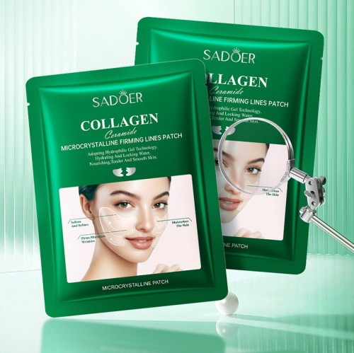 Патчи для щек и носогубных складок с коллагеном и церамидами Sadoer, 1 пара.
