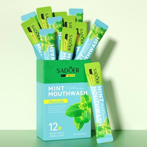 Ополаскиватели для полости рта со вкусом МЯТЫ Sadoer, Набор 20 шт. по 10 мл.