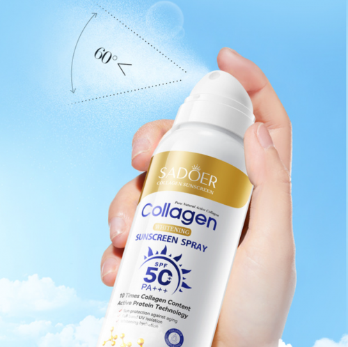 Солнцезащитный спрей для лица и тела с Коллагеном SPF50 Sadoer, 150 мл.