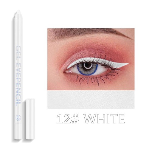Устойчивый гелевый карандаш-каял для глаз Dragon Ranee, ЦВЕТ 12 Белый