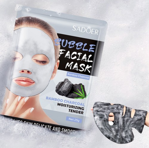 Пузырьковая тканевая маска с бамбуковым углем SADOER
