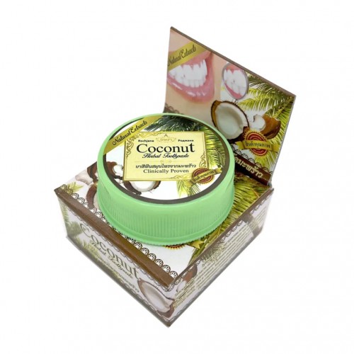 Зубная паста отбеливающая Кокос Rochjana, 30 гр. Таиланд