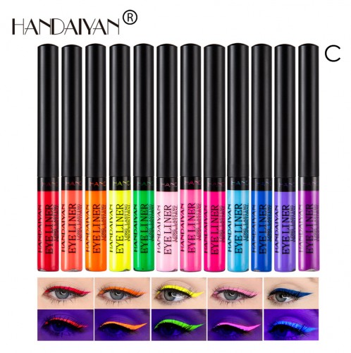 Набор цветных матовых жидких подводок HANDAIYAN 12 шт. ПАЛИТРА С (УФ-Неоновые)