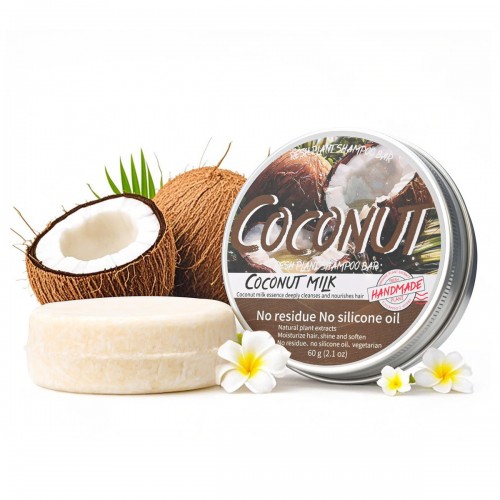 Органический твердый шампунь с экстрактом КОКОСА Fresh Plant Shampoo Bar, 60 гр.
