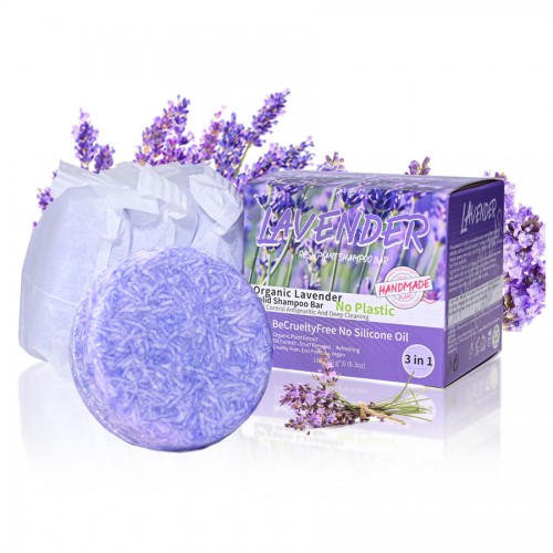 НАБОР органических твердых шампуней с ЛАВАНДОЙ Fresh Plant Shampoo Bar, 3 штуки по 60 гр.