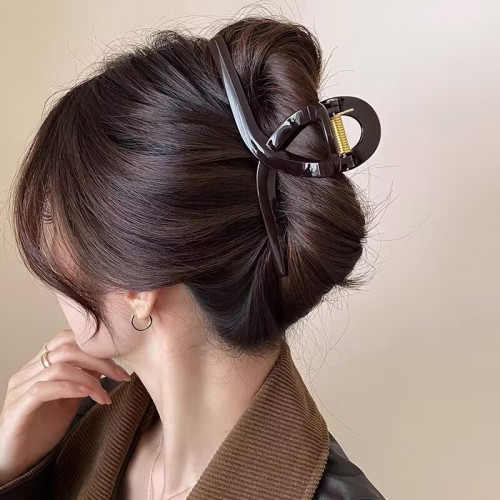 Краб для волос коричневый ПЕТЕЛЬКА 13 см.