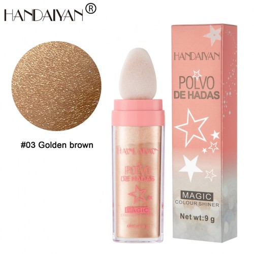 Сухой рассыпчатый хайлайтер с аппликатором для лица и тела HANDAIYAN, 9 гр. ТОН 03