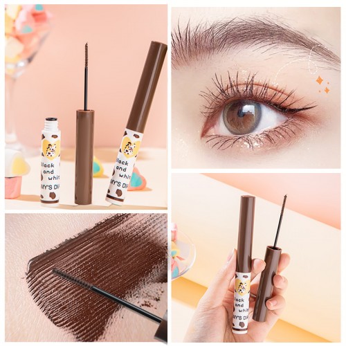 Тушь для ресниц КОРИЧНЕВАЯ с микрокистью 