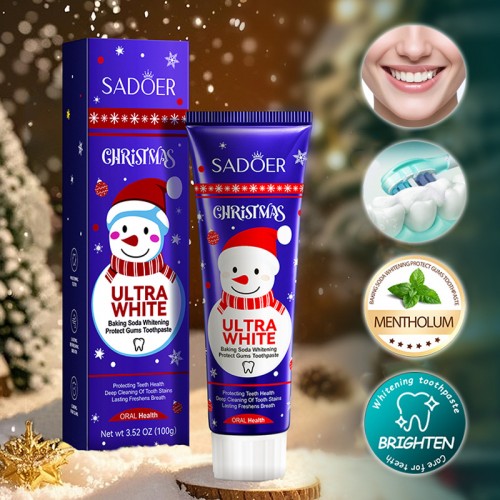 Зубная паста с содой и кальцием Sadoer Baking Soda, 100 гр. Снеговик