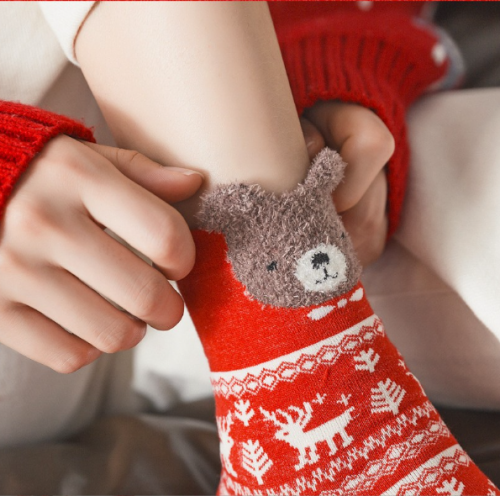 Носочки новогодние МЕДВЕДЬ 1 пара (Размер 36-39)