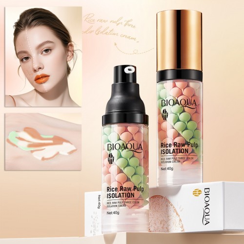 Основа под макияж 3 в 1 с экстрактом Риса, Гиалуроновой кислотой и Скваланом Bioaqua, 40 гр.