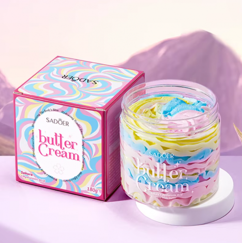 Крем-баттер для тела увлажняющий с Сакурой и Гиалуроновой кислотой SADOER, 180 гр.