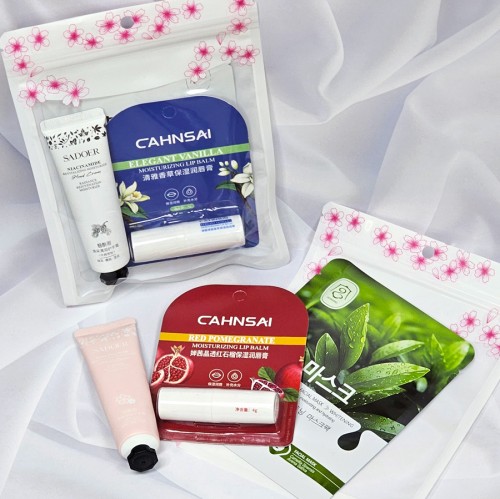 Подарочный набор в zip-пакете (Крем для рук, Бальзам для губ, Маска)