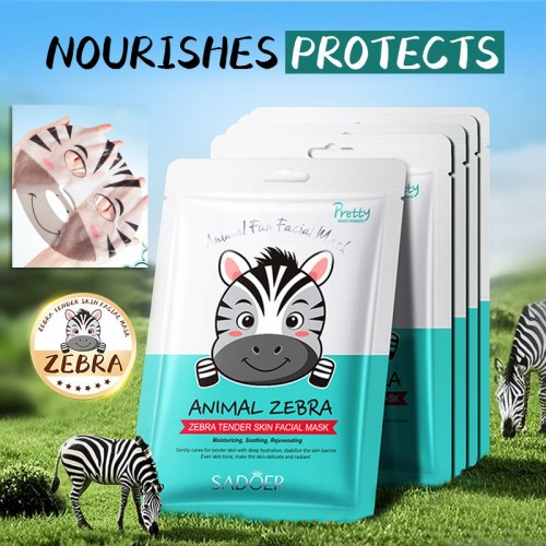 Маска для лица с гиалуроновой кислотой ЗЕБРА Sadoer Animal