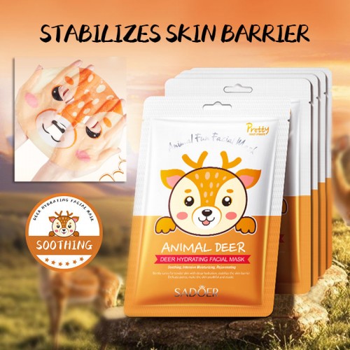 Маска для лица с аминокислотами и ниацинамидом ОЛЕНЕНОК Sadoer Animal