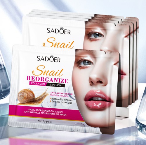 Маска-патч для губ с коллагеном и улиткой Sadoer