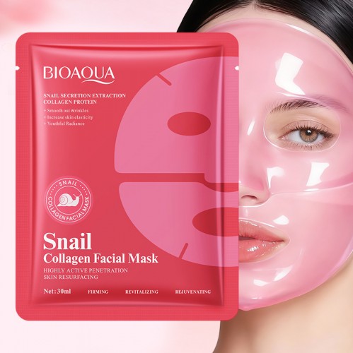Гидрогелевая маска-патч на все лицо с муцином улитки Bioaqua