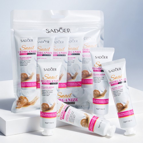 Набор кремов для рук с улиточным муцином и коллагеном Sadoer, 5 шт. * 30 гр.