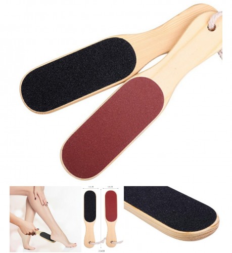 Терка для ног наждачная двусторонняя деревянная с веревкой 