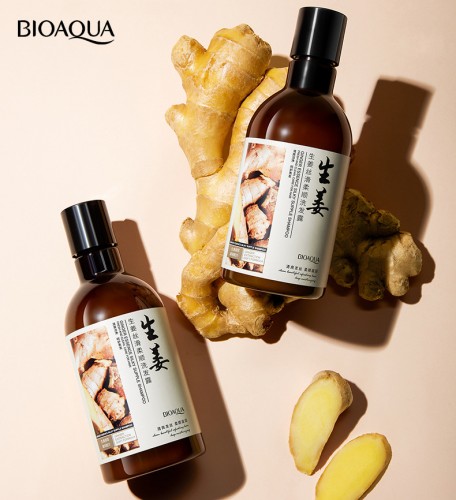 Укрепляющий восстанавливающий шампунь с имбирем Bioaqua Ginger Essence, 250 мл.